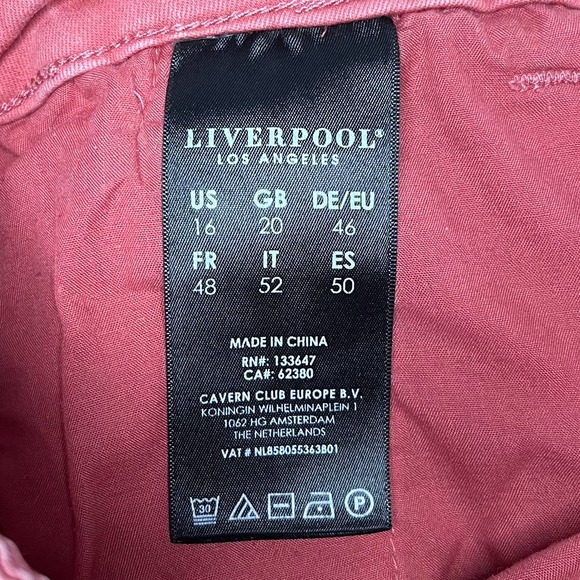 Liverpool Drawstring Crop Utility Pants High Rise Straight Leg In Dusty Cedar 16 - Picture 9 of 12